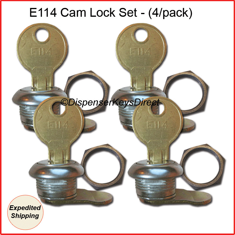 ASI - E114 Cam Lock Set "#L-001"  - (4/pack.)