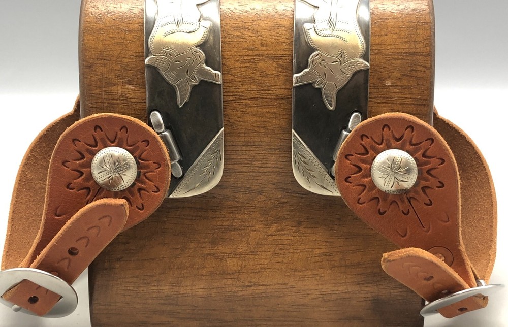 J.D. Moss Bull Theme Double Mounted Spurs