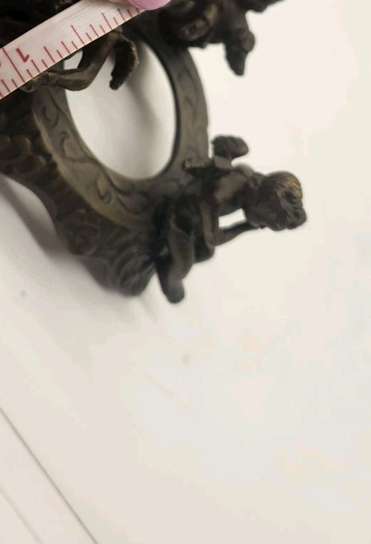 ​Vintage Silvestri Brass Cherub Angel Sphere Stand Trio Musical Instrument VTG