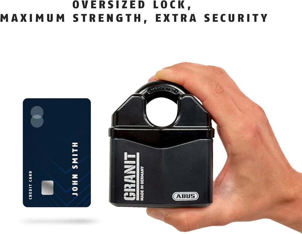 ABUS 37RK/80 GRANIT Padlock - Security Level 10 - Closed Shackle Lock - BLACK