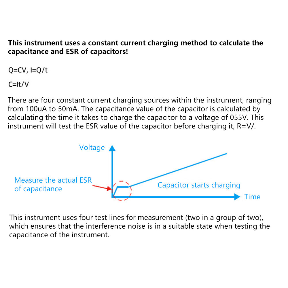 MEC-100 High-precision Capacitance Analyzer ESR Meter Digital Display Auto Rang