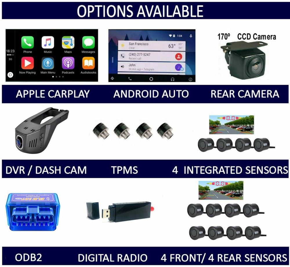 KJ CHEROKEE GPS APPLE CARPLAY ANDROID AUTO CAMERA ODB TPMS DAB+ DVR 4X4 MAPPING