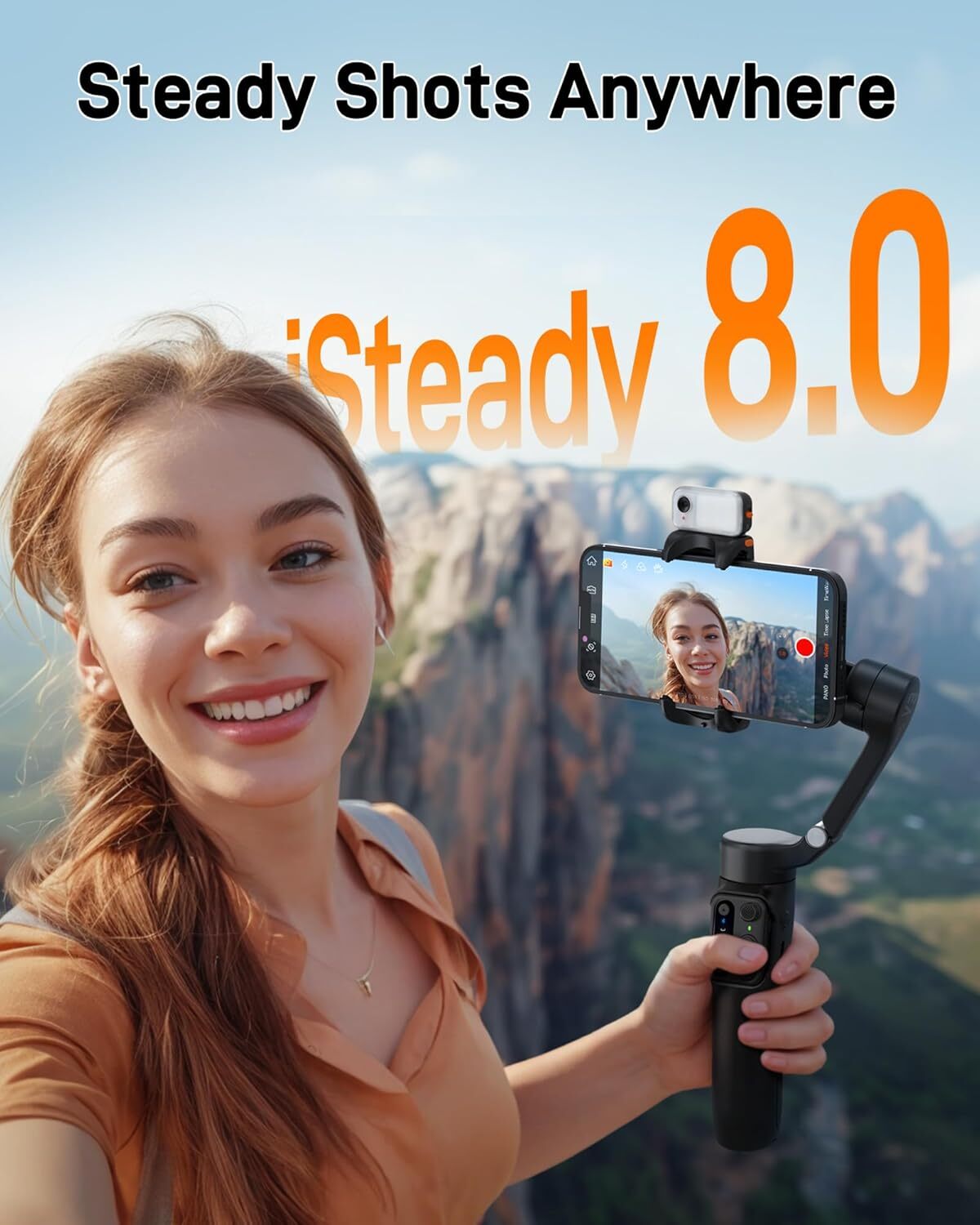 Hohem iSteady V3 3-Axis Gimbal Stabilizer AI-Face for iPhone 15 Samsung Huawei