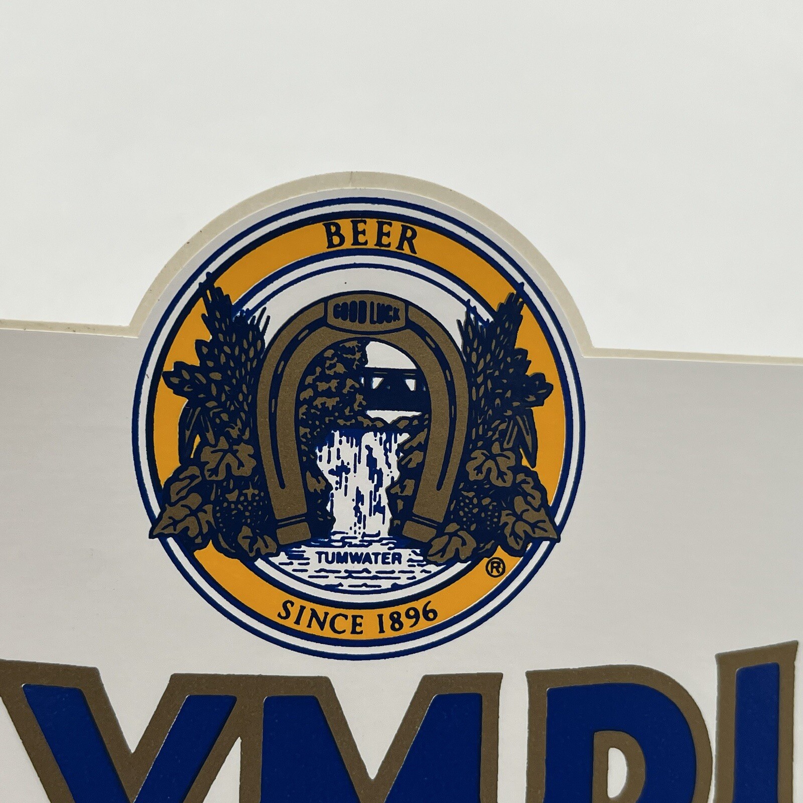 VTG Olympia Beer Sticker Decal "It's the Water" 1986 Bar Man Cave New NOS 7.5"