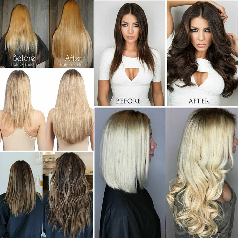 Seamless Tape In Human Hair Extensions Skin Weft Russian Hair Full Head 80pieces