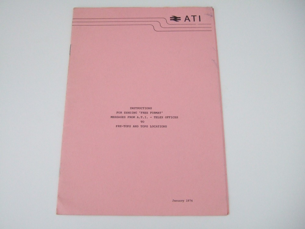 BRITISH RAIL. TOPS 9200 Operator's Guide + Other Paperwork. Excellent Condition.