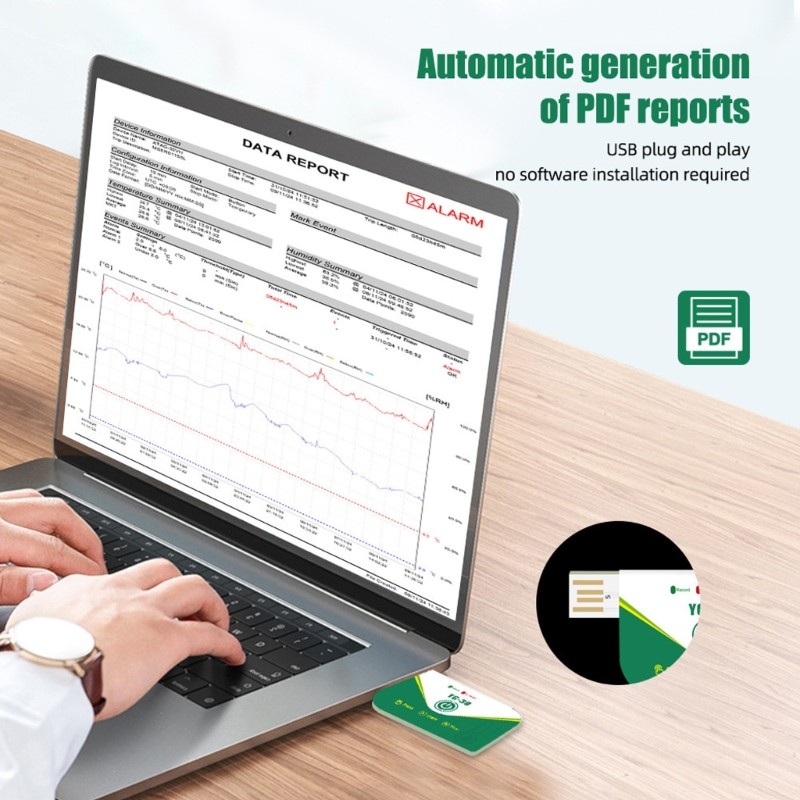 Single Use Automated Temperature Documentation System Featuring USB Connection