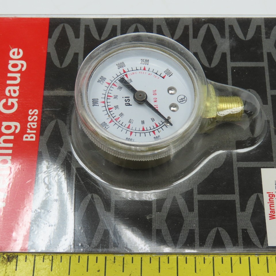 JW Harris BG154000 1-1/2" x 4000PSI Bottom Port Welding Gauge Brass