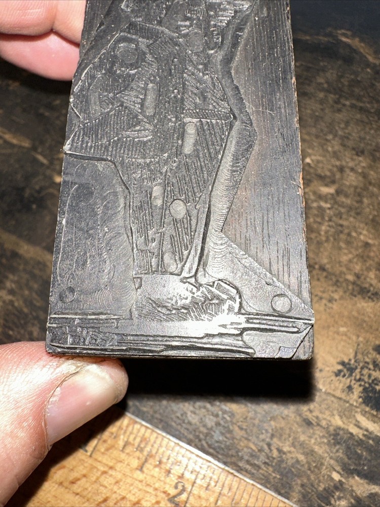 Print Block ( Older Man Smoking Pipe ) Nice Image