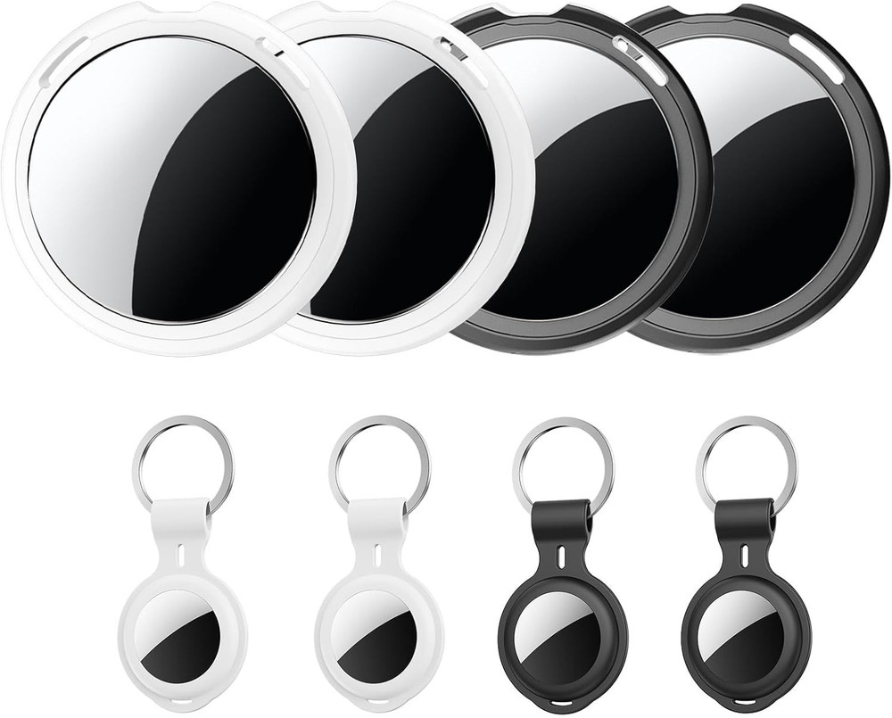 2pc Black+White Tracker Tags Bluetooth Smart Tags Key Finder Tracking for Wallet