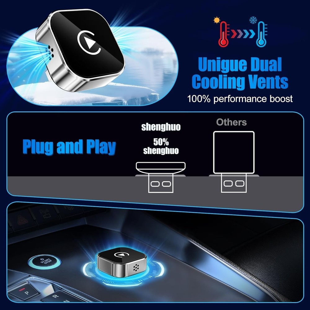 2026 Wireless Car Adapter - Universal Smart Screen Converter for CarPlay/Android