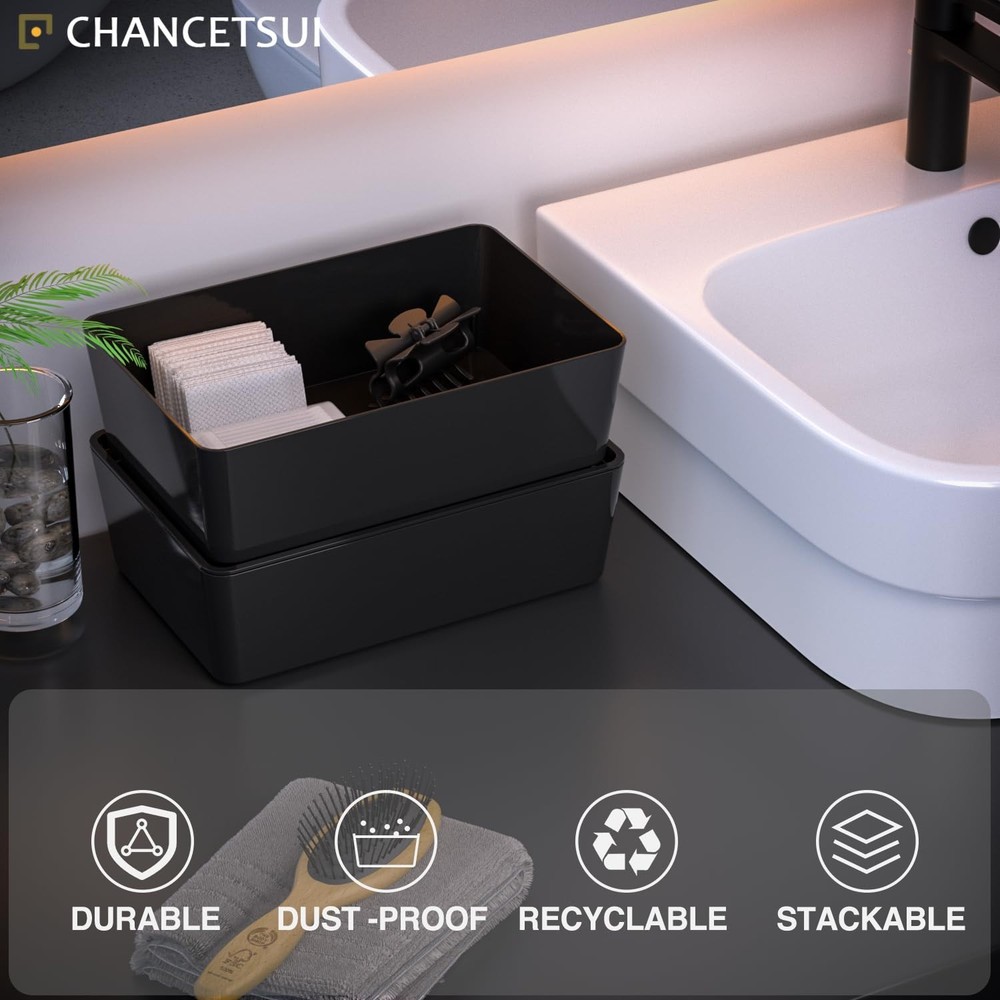 Storage Bins With Lids Plastic Containers: Multipurpose Stackable Storage Con...