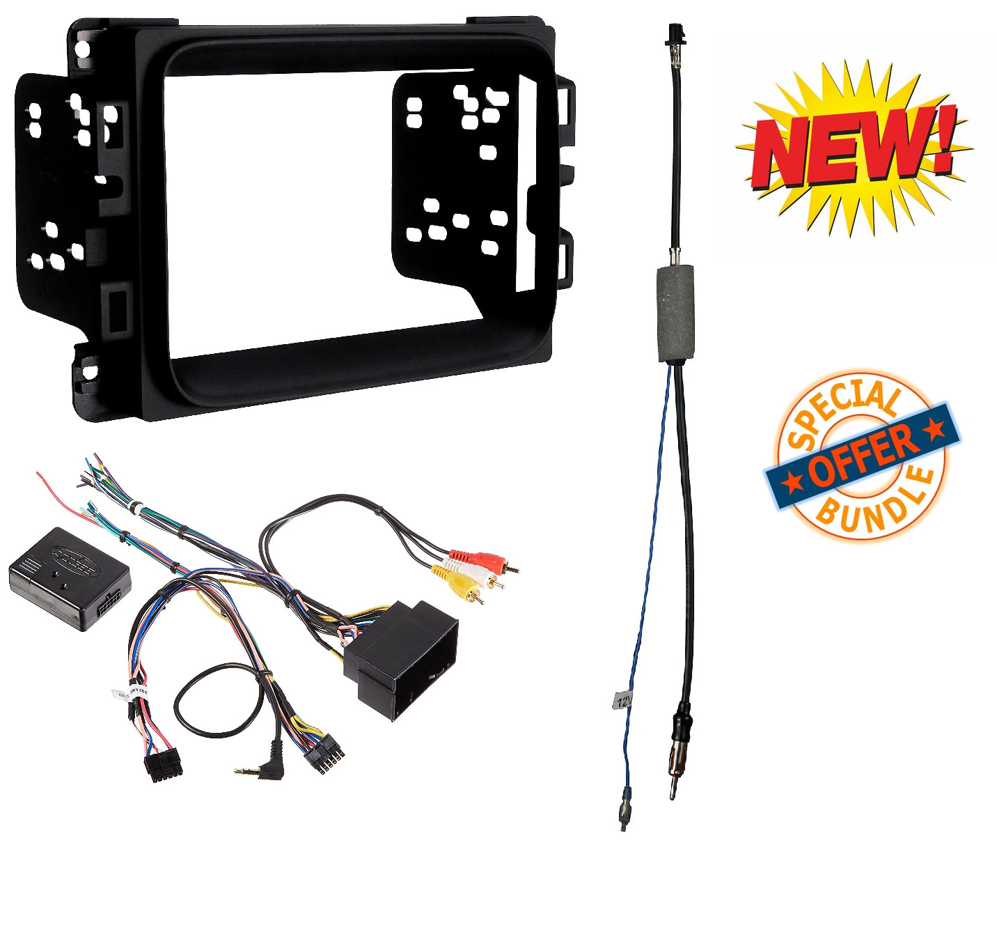 DOUBLE DIN CAR STEREO INSTALLATION DASH KIT +HARNESS +ANTENNA for 2013-2017 RAM