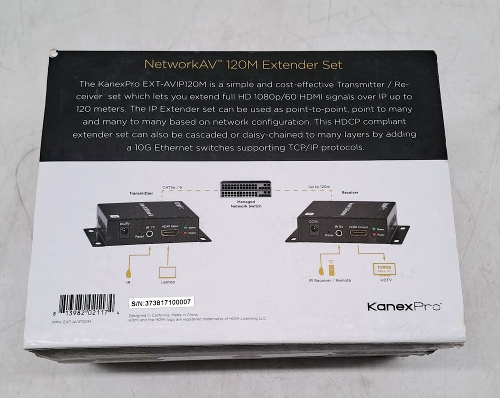 KanexPro EXT-AVIP120M NetworkAV 120M Extender Set