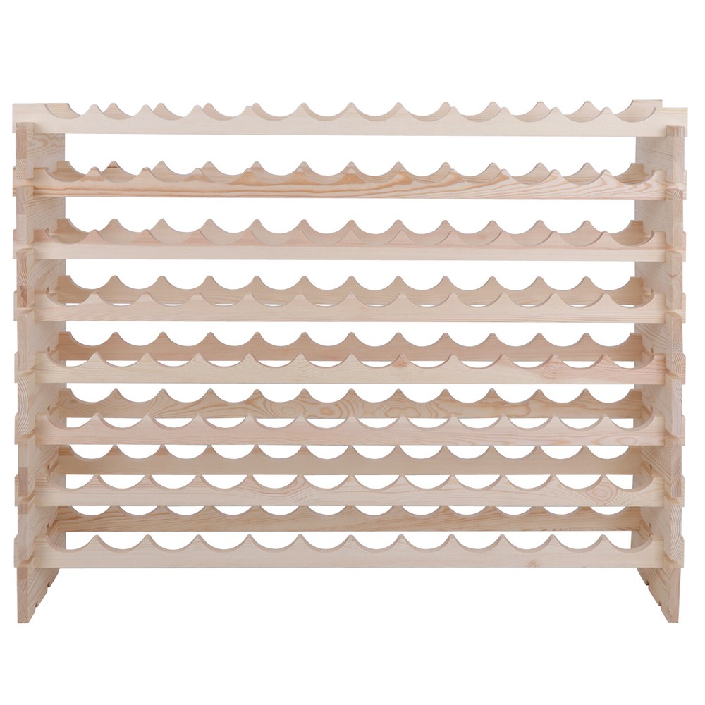 72/96 Bottles Wine Rack Holder Stackable Wine Shelf Kitchen Display Organizer