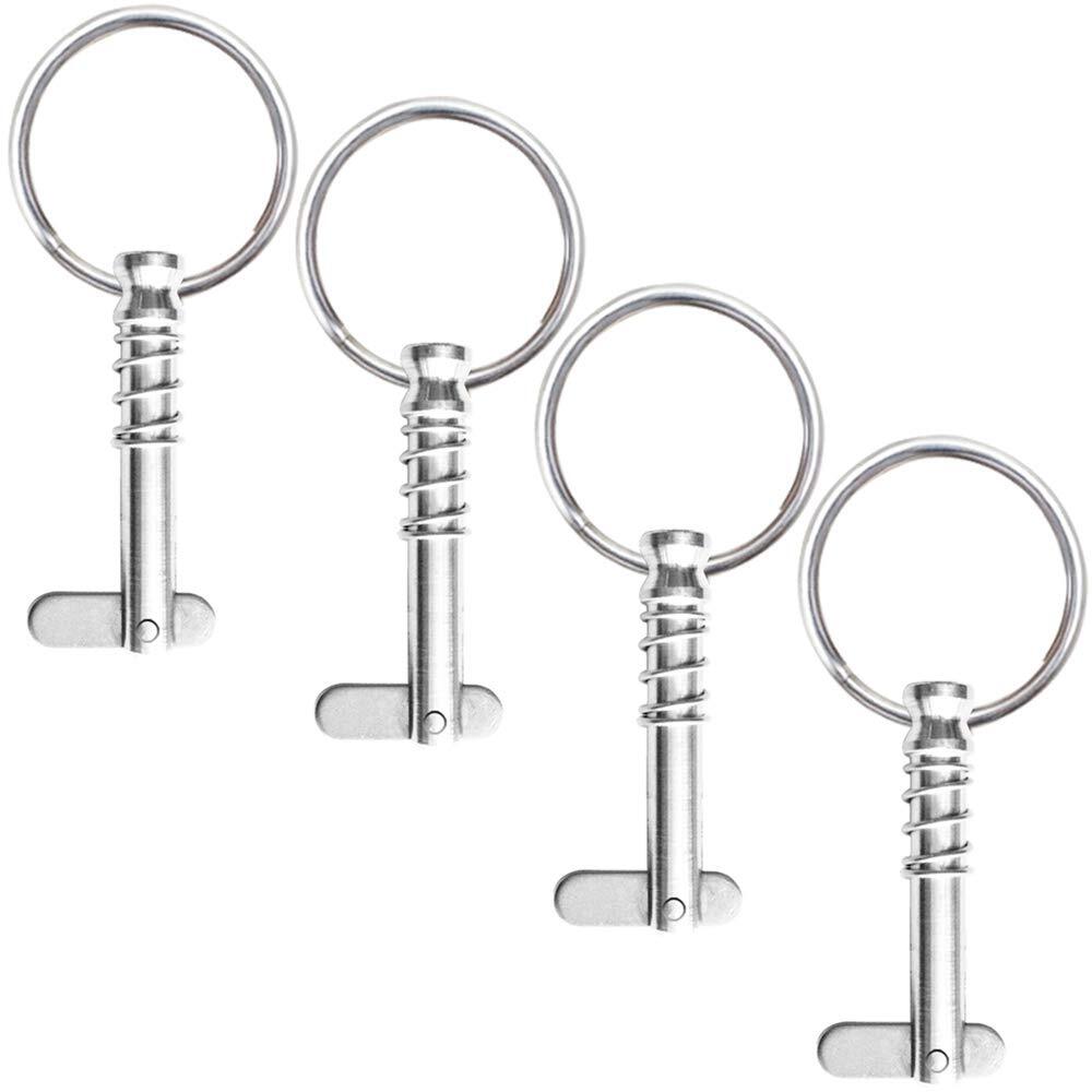 4 Pack Quick Release Pin 1/4" Diameter w/ Drop Cam & Spring Usable Length 0.9...