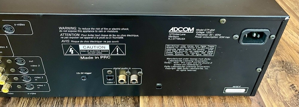 Adcom Digital Processing Tuner Preamplifier GTP-830 — Partially Tested/Working