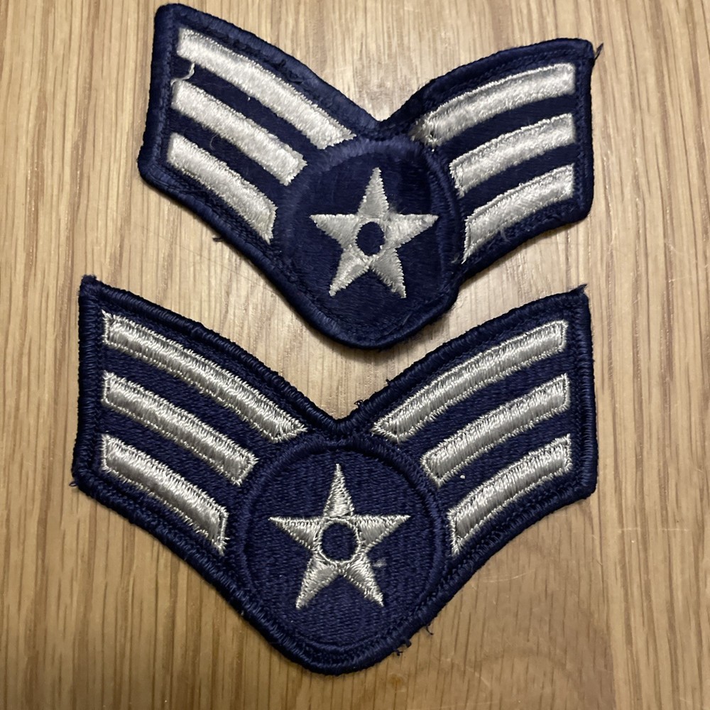 2  US Air Force USAF SGT Sergeant  Uniform Rank E4 One Patch 4”