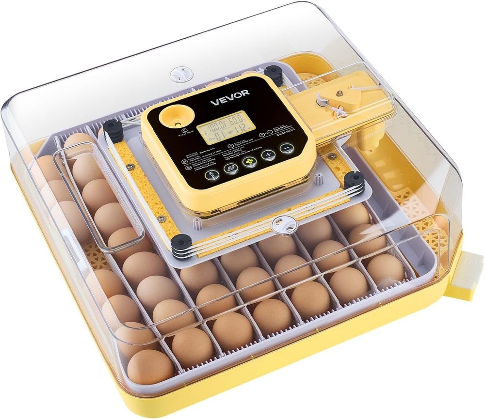 Efficient 48 Egg Poultry Incubator with 360° Clear Window & Stable Design