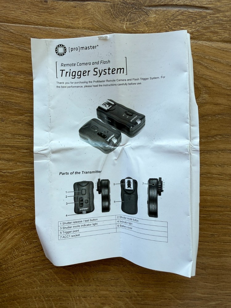 Promaster Remote Camera & Flash Trigger System Tested Works Excellent