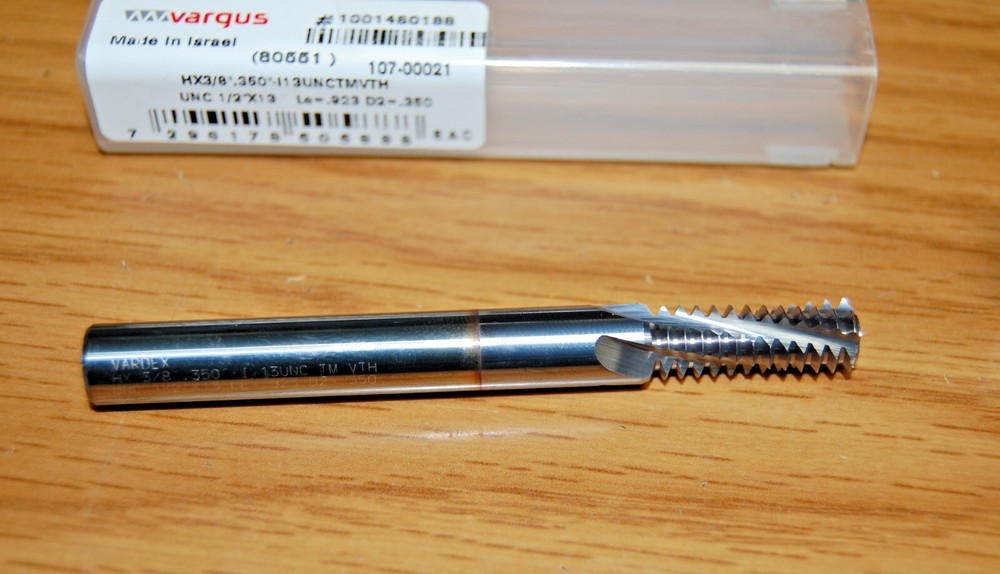 THREAD MILL HELICAL FLUTE 1/2-13 INTERNAL 4 FLUTE SOLID CARBIDE VARGUS# 80551
