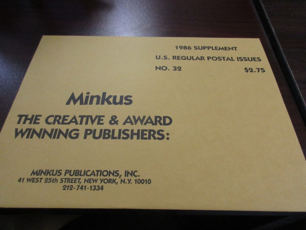 "MINKUS" 1986 SUPPLEMENT #32  W/FREE SHIPPING!!!