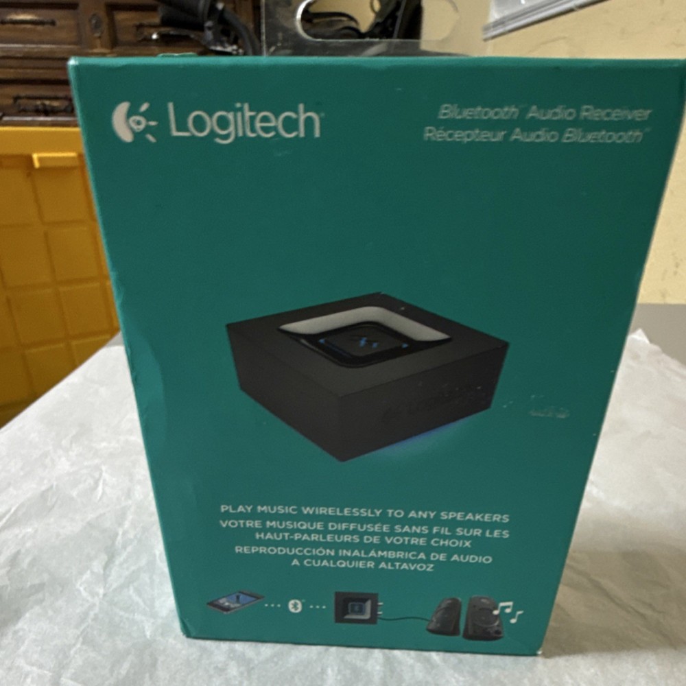 Logitech Bluetooth Audio Receiver Adapter, Multipoint, 1-Push Pairing, Black