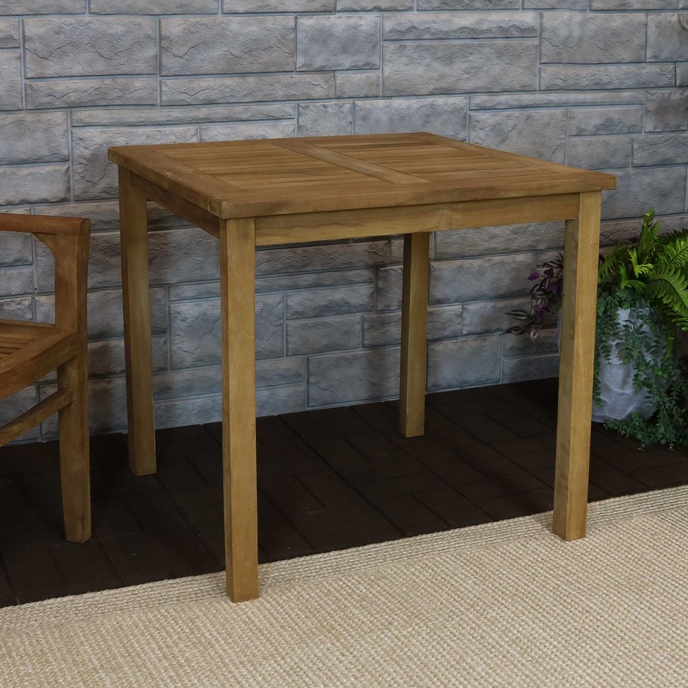 31.5 in Solid Teak Square Patio Dining Table by Sunnydaze