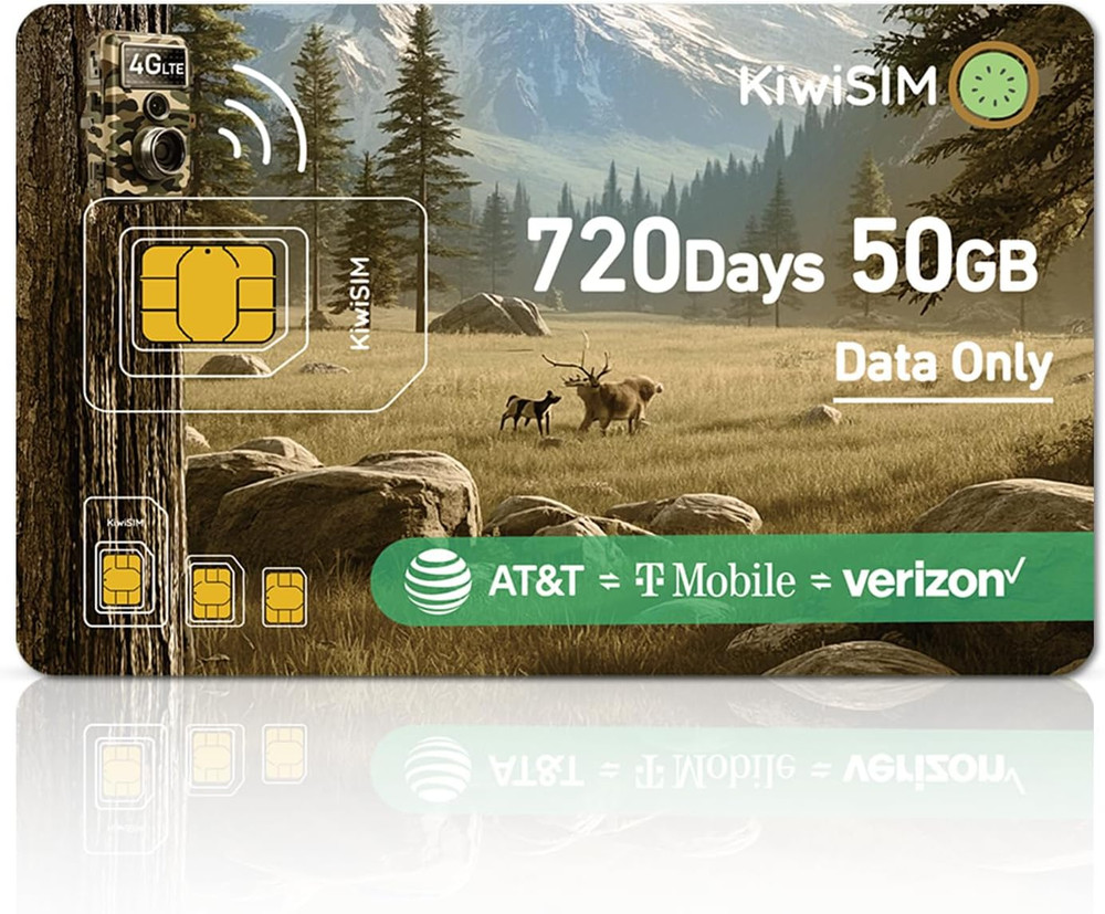 4G LTE Data SIM Card 50GB - 2 Years for Trail Camera & Security Camera, SIM Card