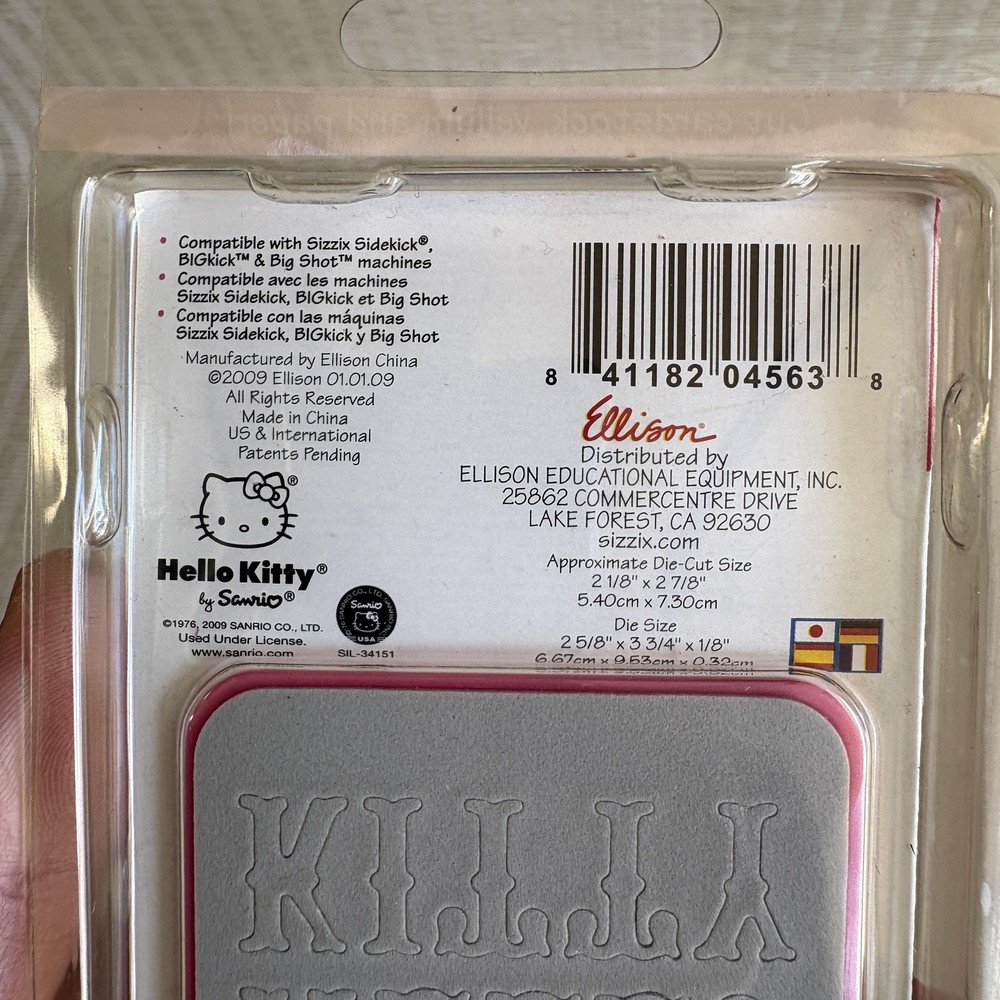 Sizzix Hello Kitty Phrase Dies Medium Set Crown Script Scrapbooking Cardmaking