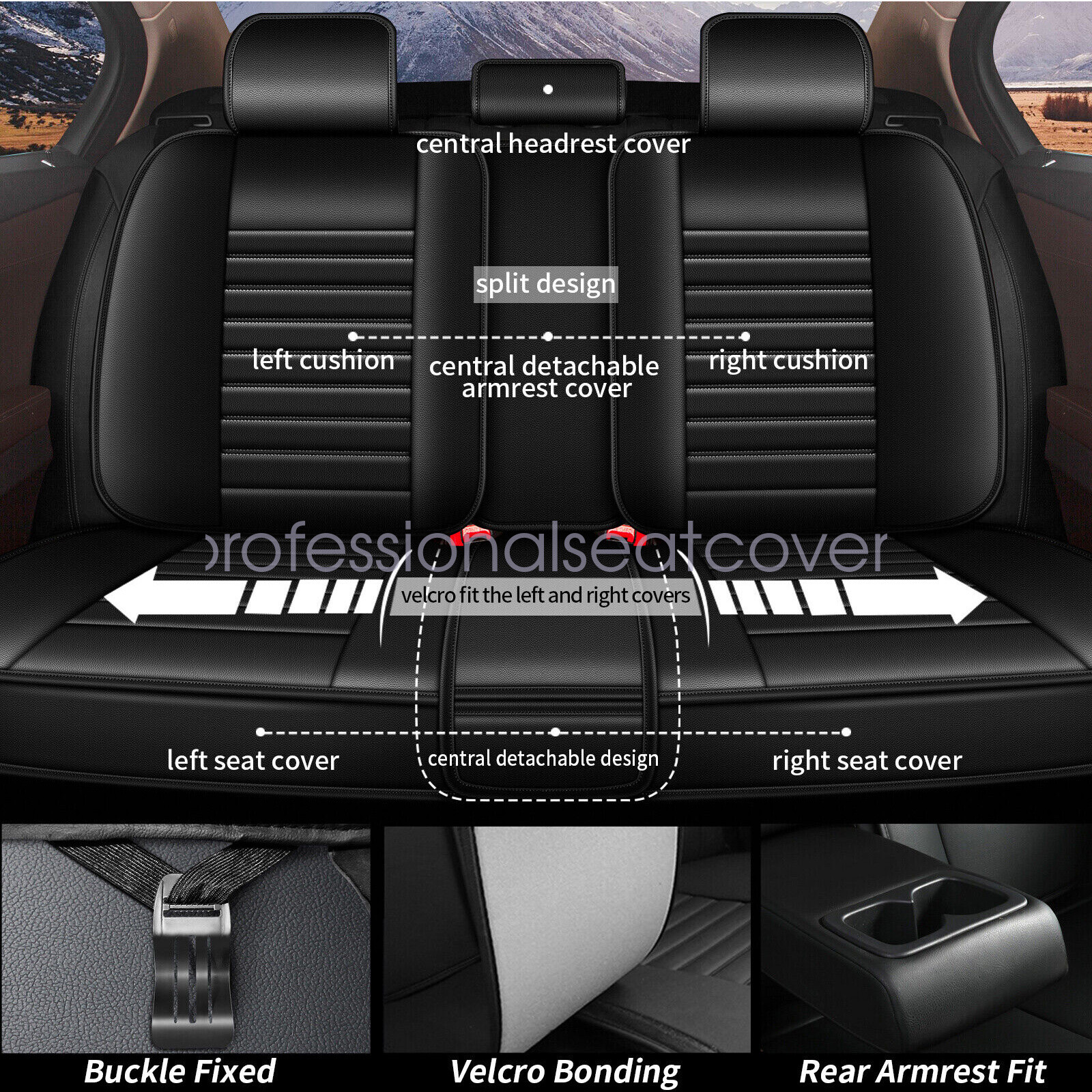 For Nissan Rogue 2010-2023 Full Set Car 5-Seat Covers Waterproof Leather Cushion