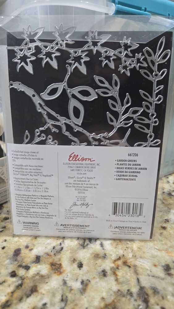 Sizzix Thinlits Tim Holtz Garden Greens 10 Dies 661206 READ New
