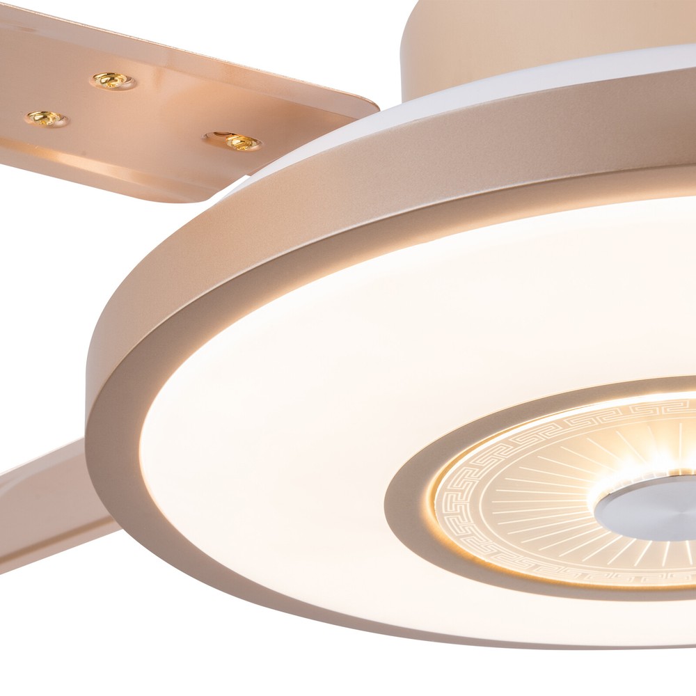 3-Color Ceiling Fan with LED Light, Modern LED Ceiling Fan W/ Remote Controller