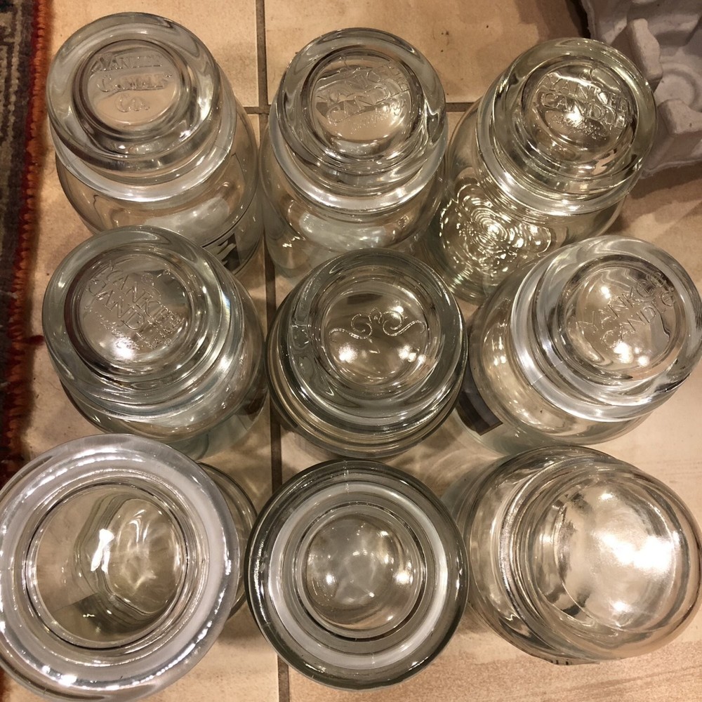 Empty Candle Jars, Set 9; LARGE; Multiple shapes, makes; No Wax, Includes 9 Lids