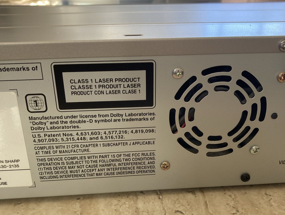 Sharp DV-RW550U DVD Recorder VHS VCR Combo Recorder Powers On Untested