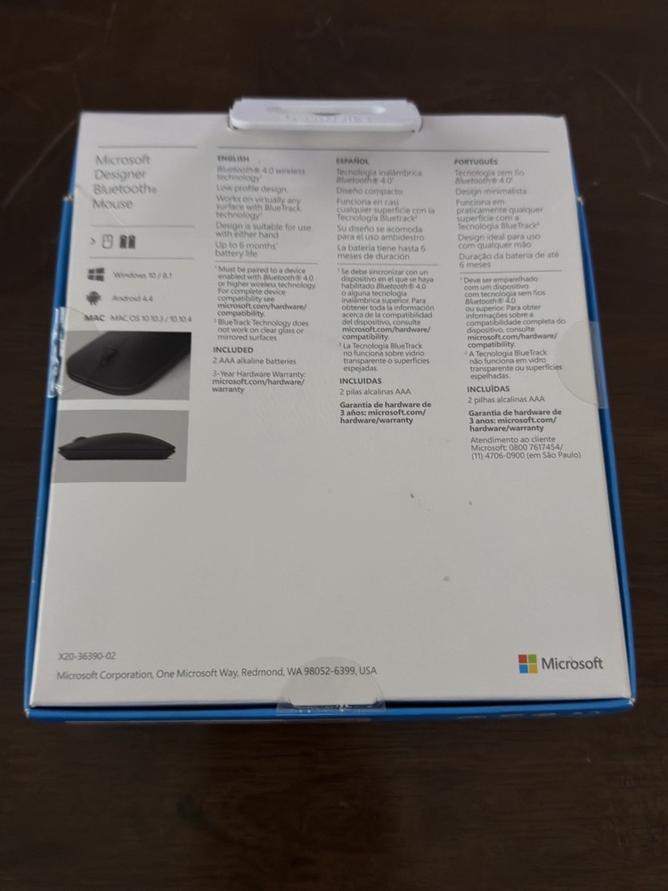 NEW Sealed Microsoft Designer Bluetooth Mouse Model 1679- Black