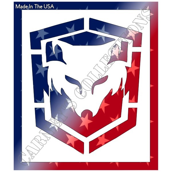 8"x9.5" Clear Plastic Stencil - Wolf Crest (SB41)