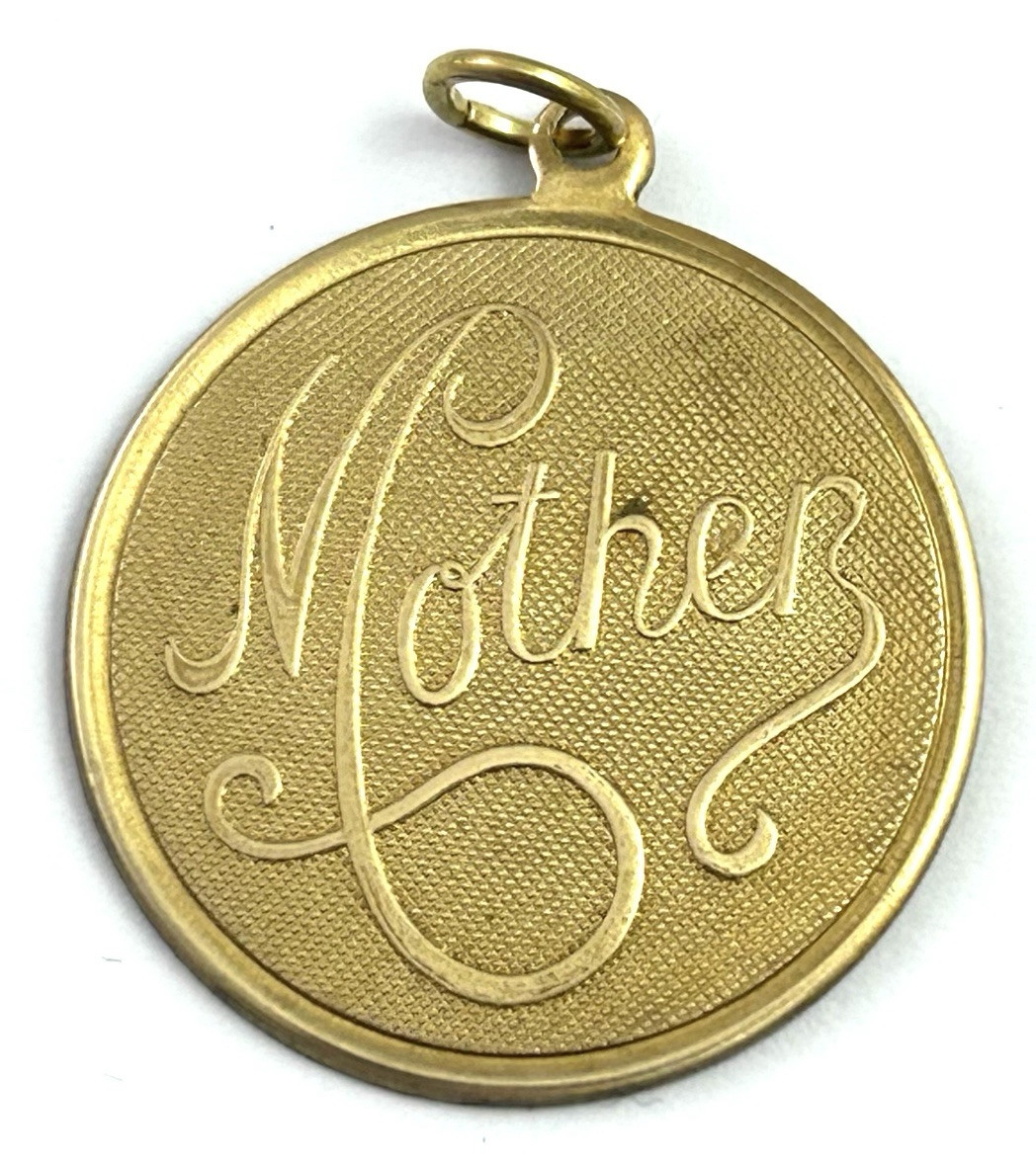 Vintage Charm MOTHER Necklace Pendant Brass Tarnish Vintage Jewelry Gift For Mom