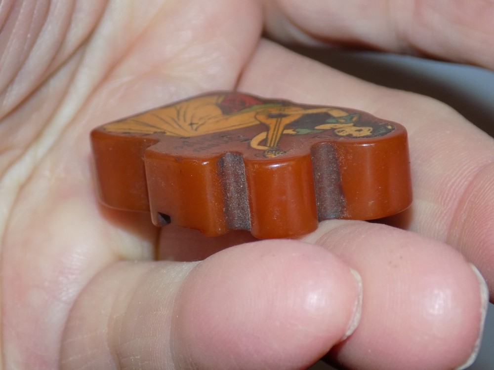 Vintage Snow White Catalin Bakelite Pencil Sharpener