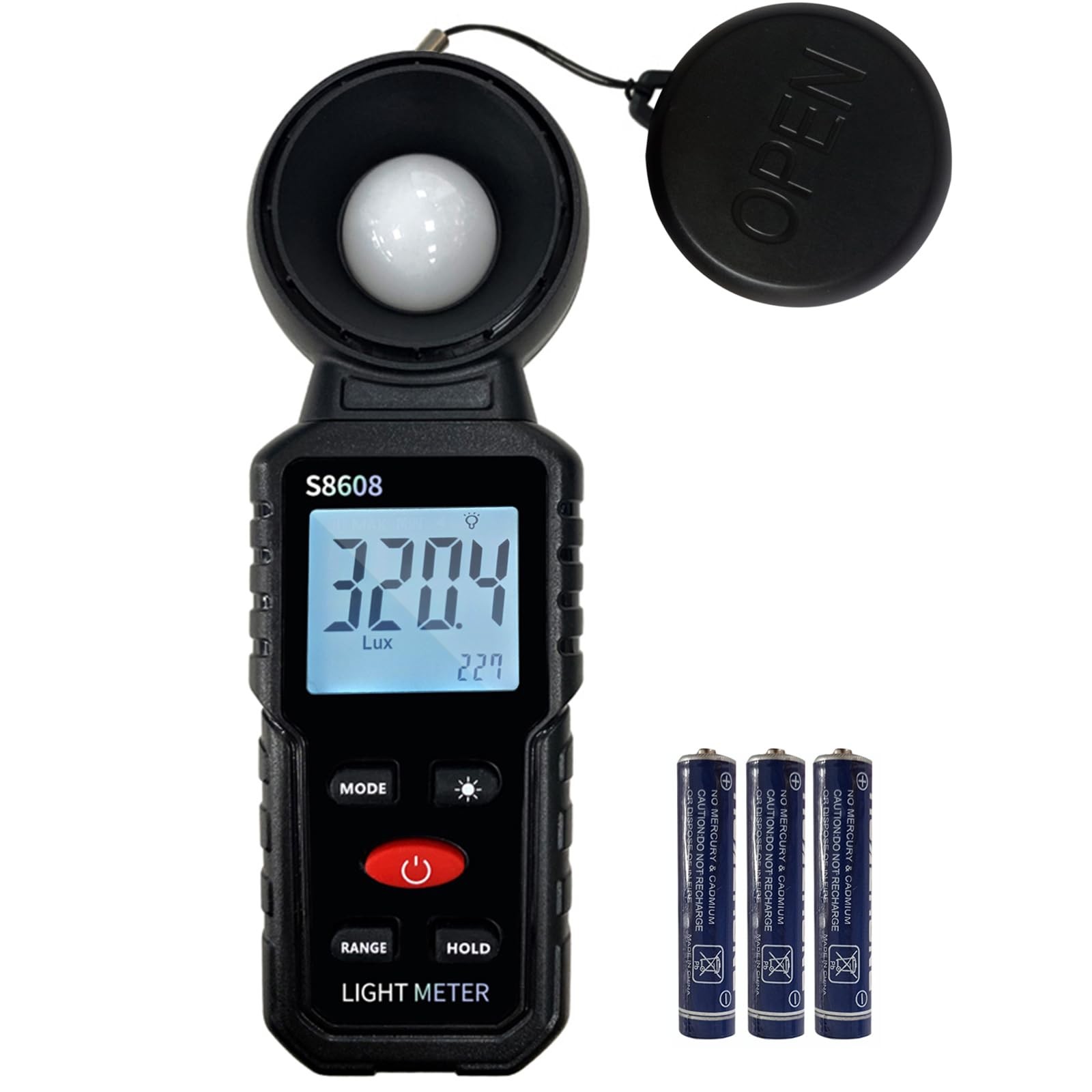 Digital Illuminance Light Meter Tester 200,000Lux Meter (18,500FC) Luxmeter L...