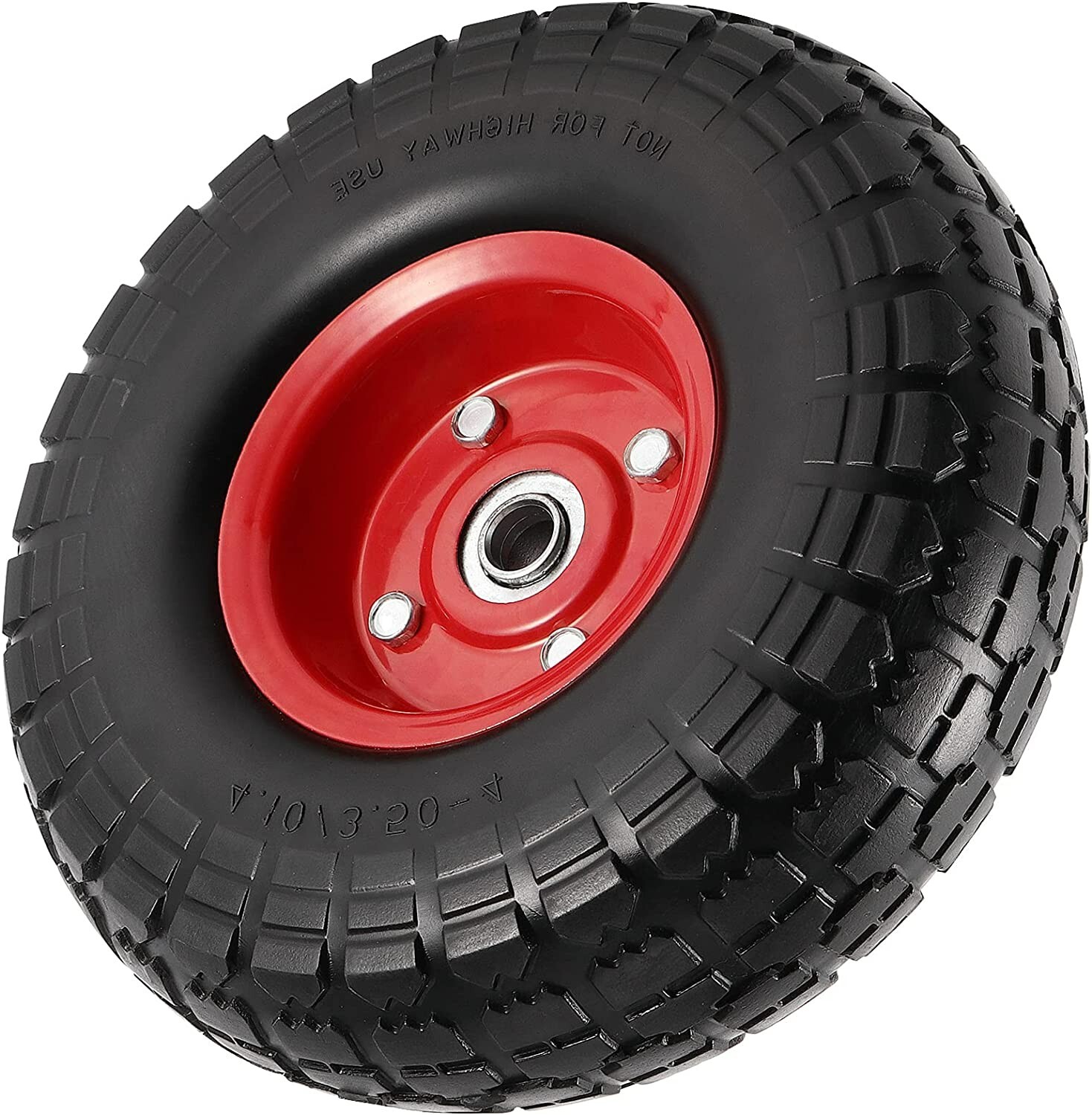 10" Solid Rubber Tire Wheels Flat Free Tires 4.10/3 Truck Trolley
