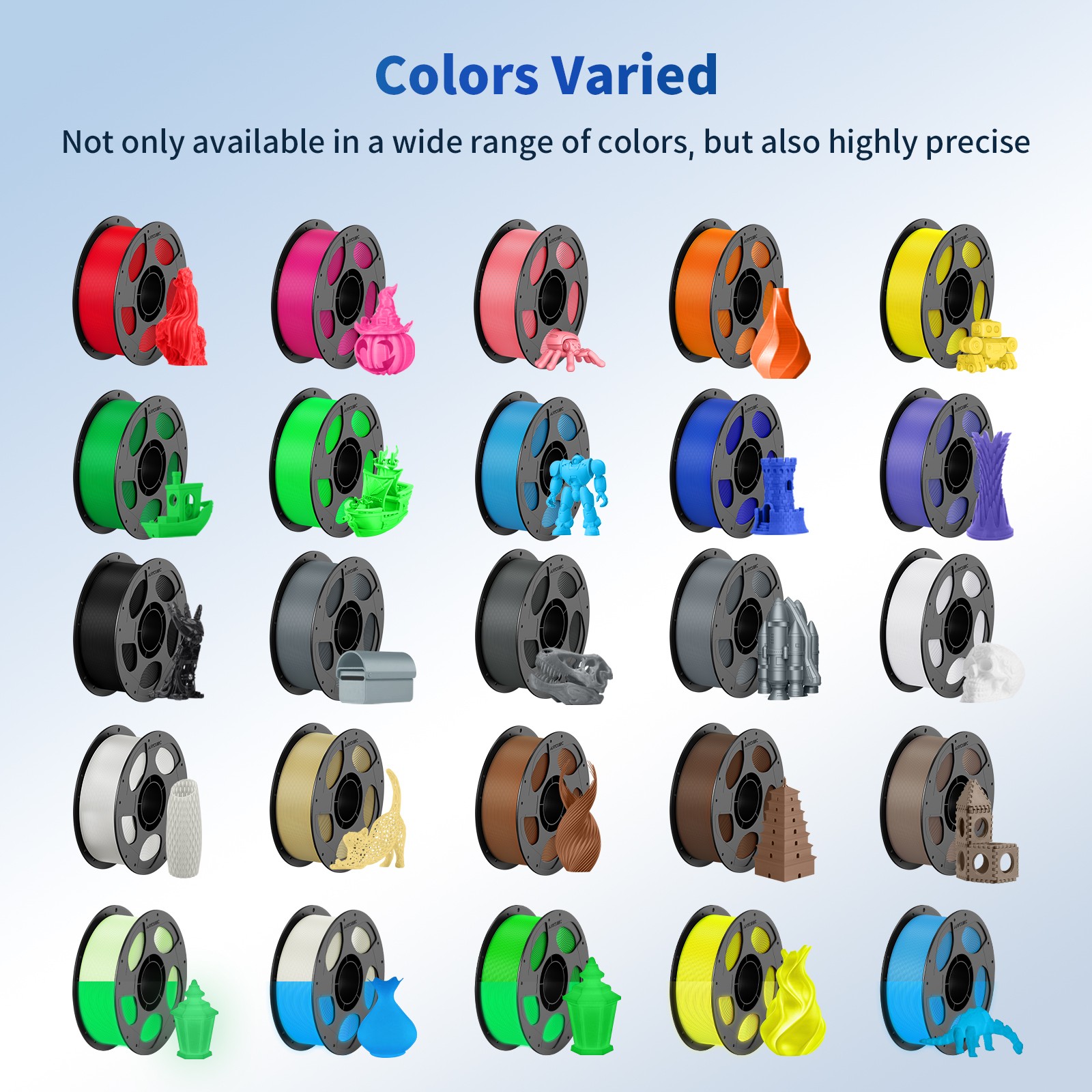 10KG ANYCUBIC FDM 3D Printer PLA Filament Mutil-Colored 1.75mm Material Printing