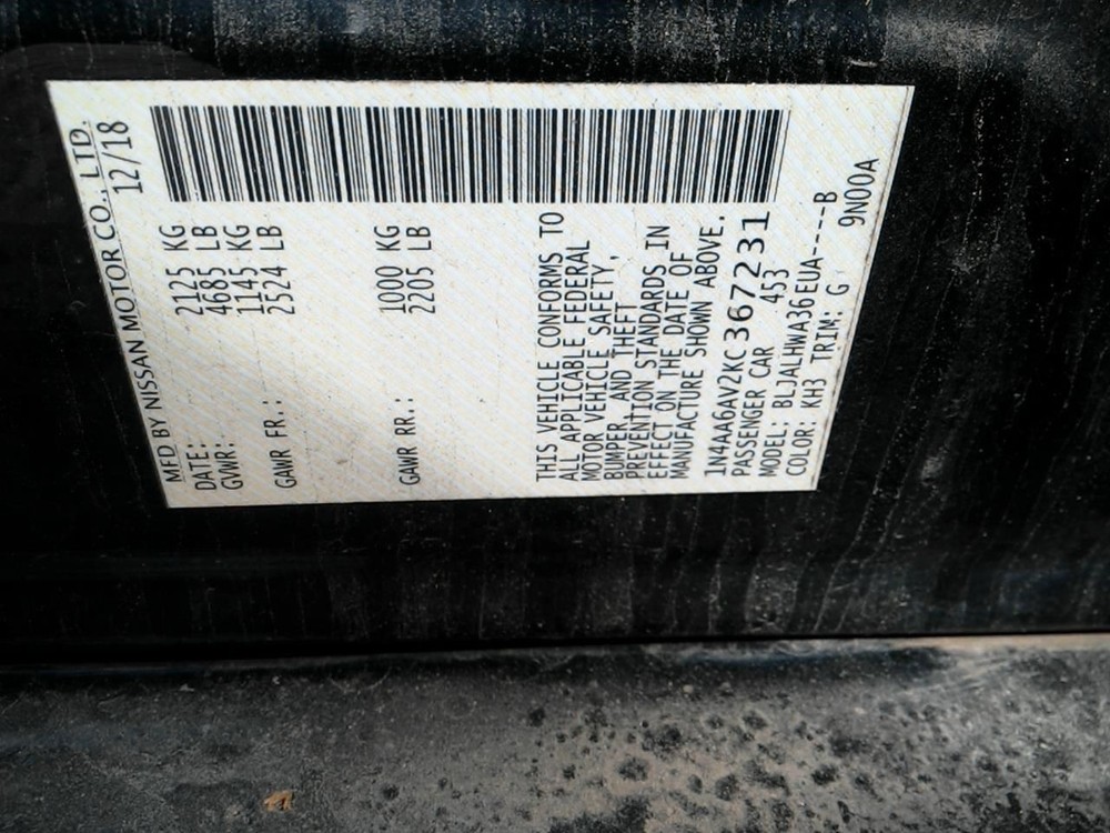 MAXIMA 2019 Fuse Box Cabin 104961262