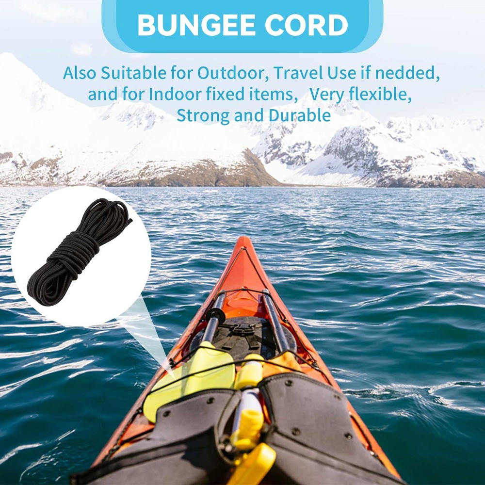 Deck Rigging Kit Accessory - 19.7 FT Bungee Cord with Deck Loops Tie Down Pad...