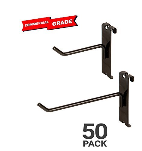 50 New Gridwall Hooks Bundle 4" & 6" -25 Each- Black