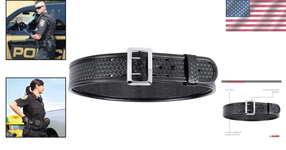 7960 Sam Browne Duty Belt - Chrome Buckle - Rectangular Snap