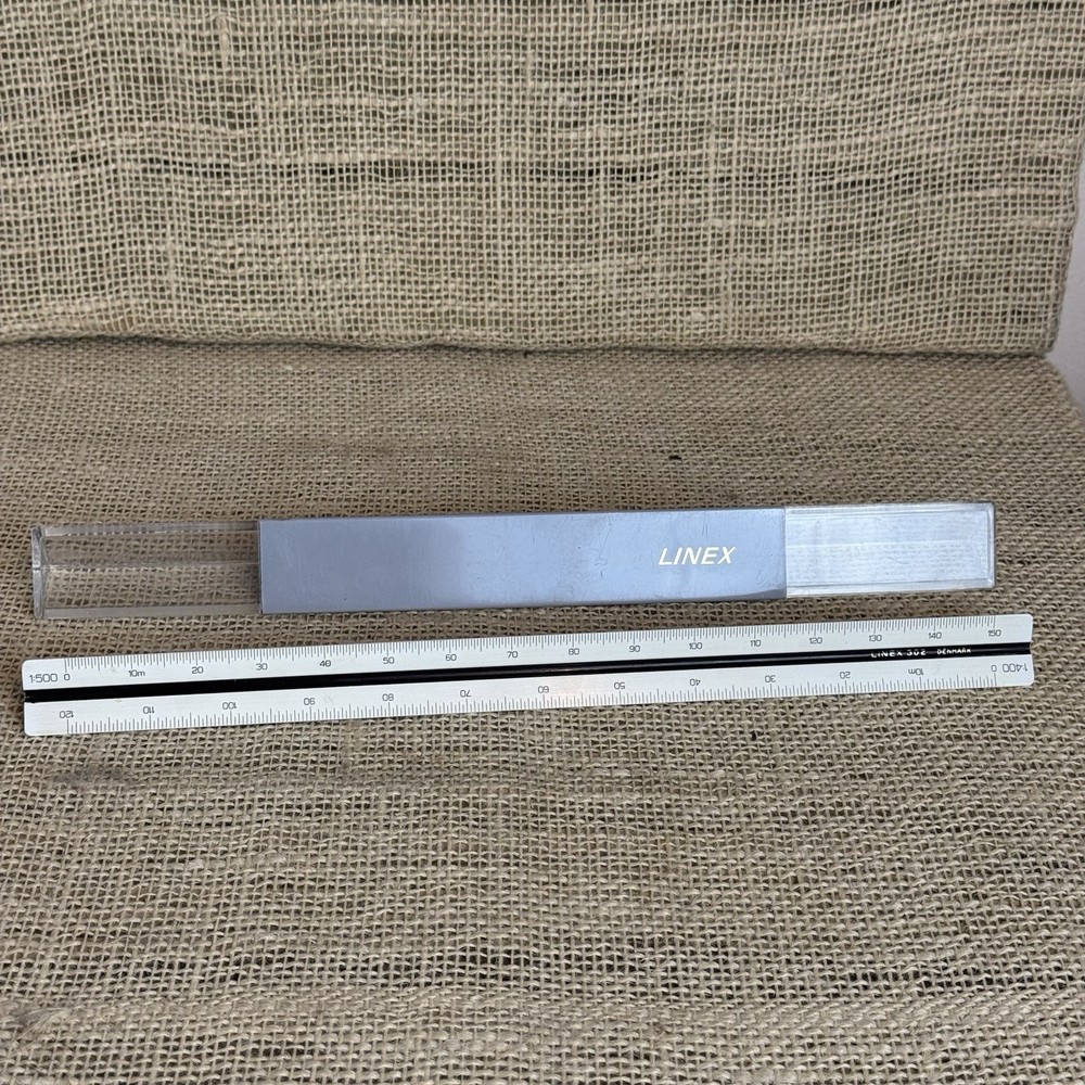 Linex 302 Triangular Graphics Engineering Drawing ruler in original case