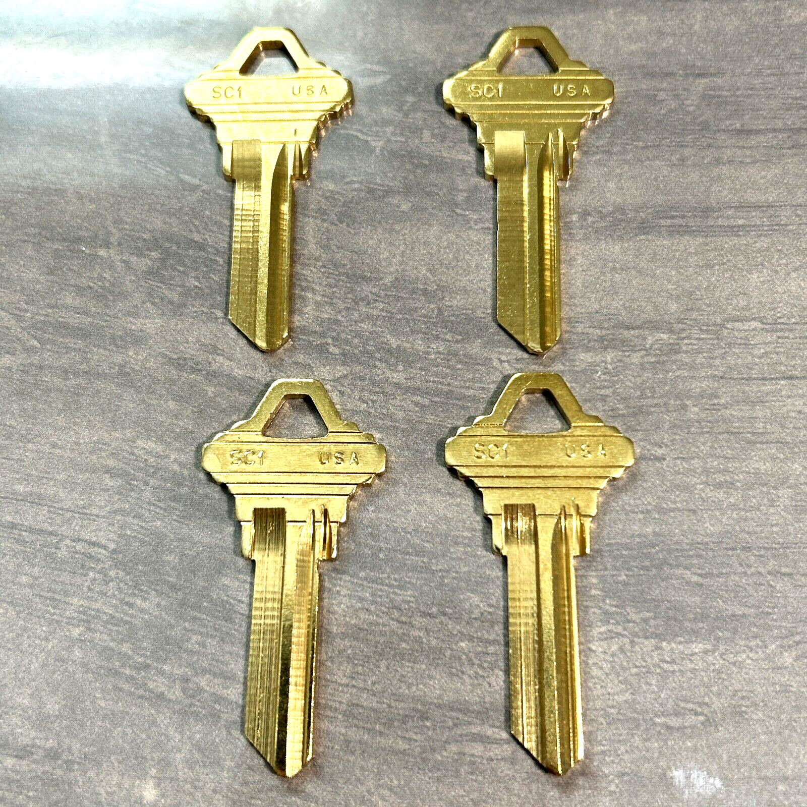 4 PK SCHLAGE SC-1 House Key Blanks BRASS Maintenance Home Business Use