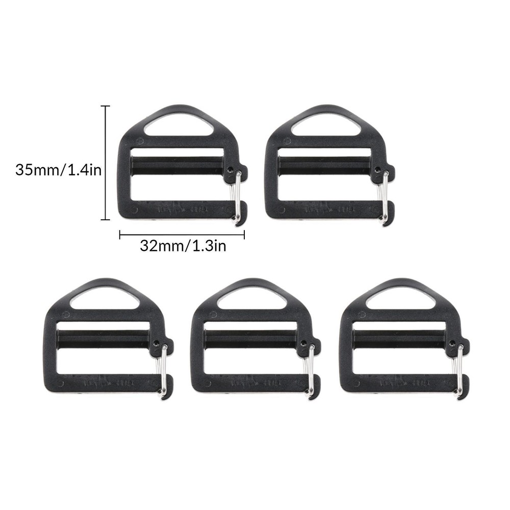 5x Plastic Slider Webbing Strap Buckle 25mm Backpack Attachment Accessories