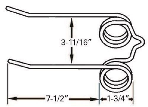 10 of Replacement JD Rake Teeth 7.5" Tine x 3.6875 Tine Gap x 1.75" Coil 186-SE